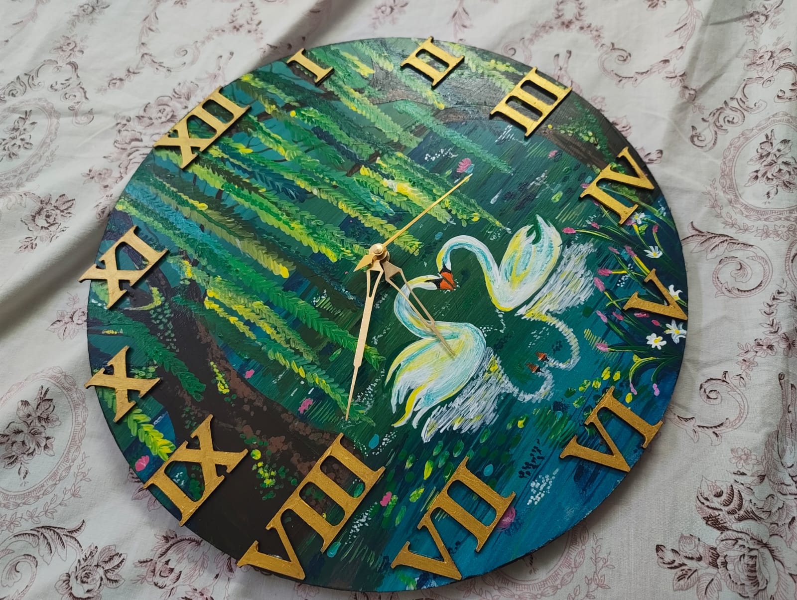 Hand-painted wall clock