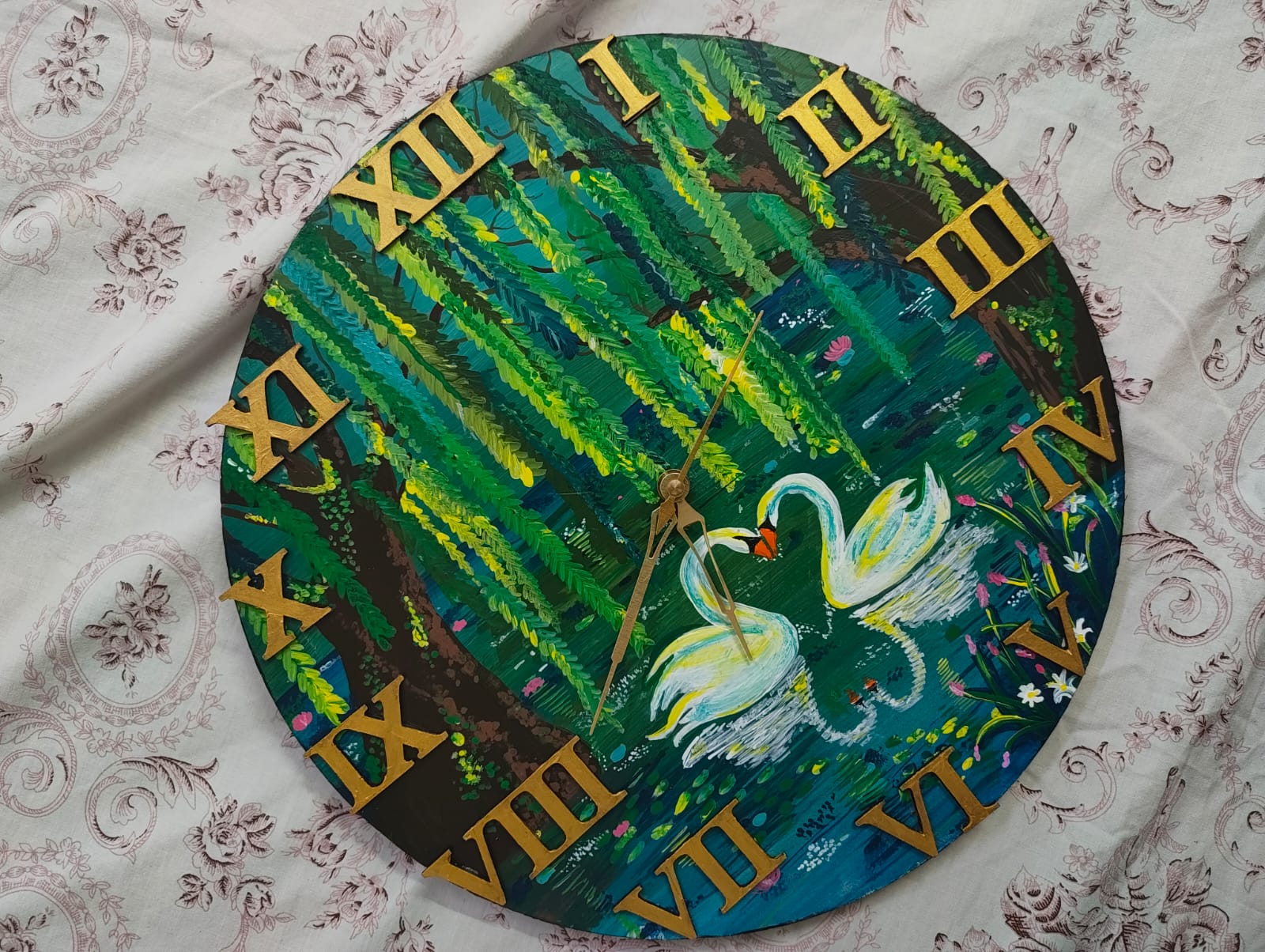 Hand-painted wall clock