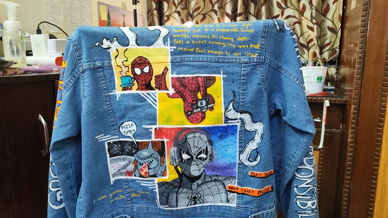 Hand-painted denim jacket